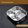 Food-Grade 304 Stainless Steel Divided Meal Plate with Lid