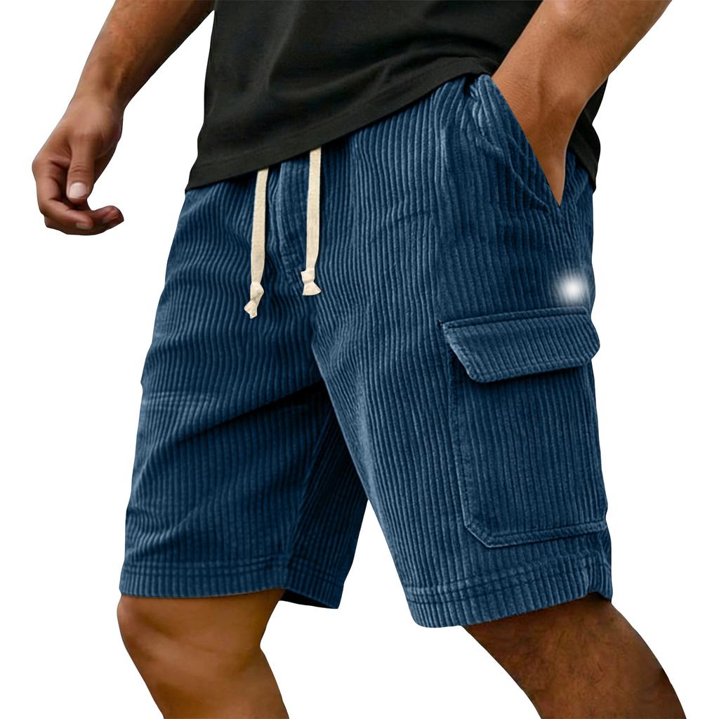 Men's Summer Casual Shorts Men's Fashion Sports Textured Multiple Pockets Shorts