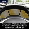 For HONDA CIVIC 16-20 Dashboard,Navigation Screen Transparent TPU Protective Film Anti-scratch Repair Film Accessories Refit