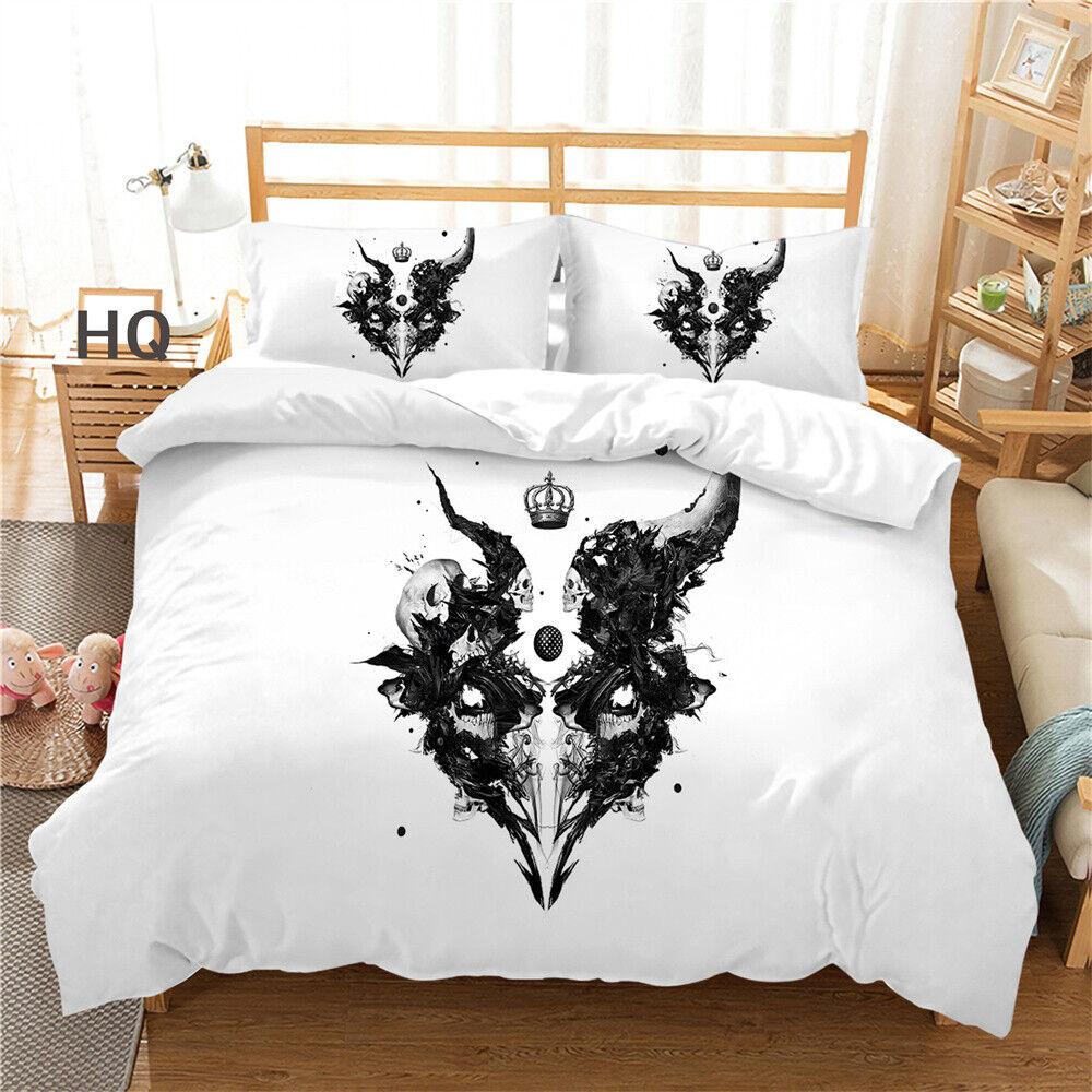 Skull Printing Duvet Cover Teens Bedroom Set Fashion Bedding Set Comforter Cover