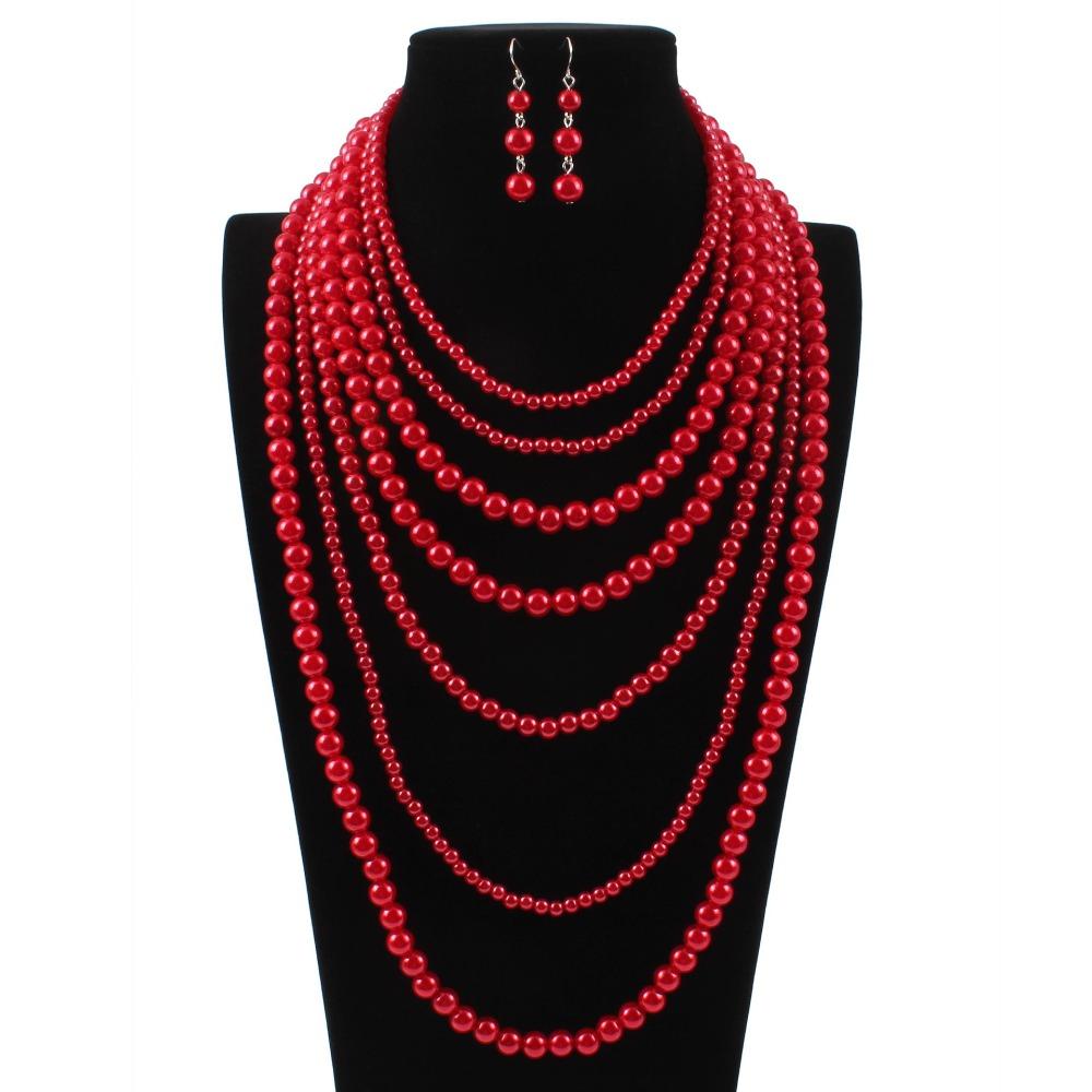 Simple Multi-layer Pearl Women's Necklace, Long Sweater Chain Jewelry