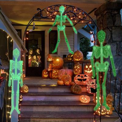 Halloween Skeleton 5 Ft Luminous Glow In The Dark Realistic Bones Halloween Hangable Skeleton Decorations For Party Yard Garden
