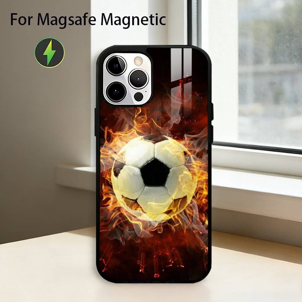Fußball Sport Fußball Handyhülle Für iPhone17,16,15,14,13,12,11 Plus,Pro Magnetisch Für Magsafe Kabelloses Laden