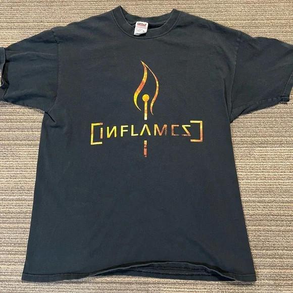 

Vintage Style In Flames Band Logo Shirt Unisex Concert S-5XL Reprint MQ588 Unisex T-Shirt M