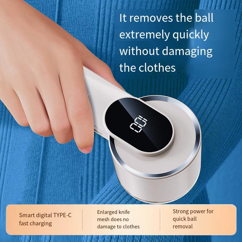 Lint Remover for Clothes LED Digital Electric Pellet Fluff Remover Hair Ball Trimmer USB Rechargeable Fuzz Fabric Shaver Sweater