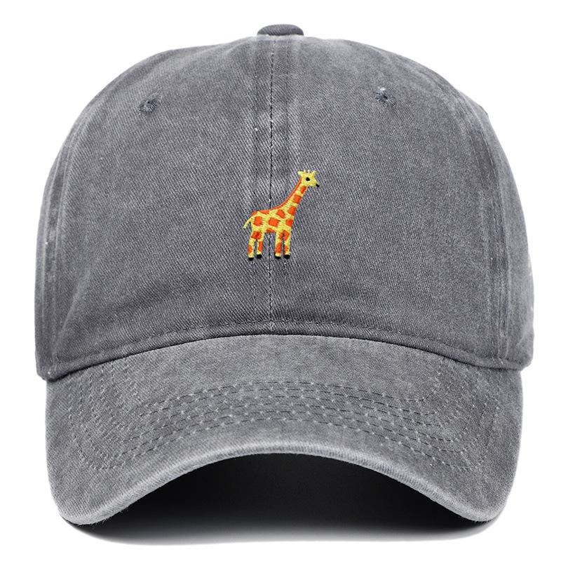 Cappellino da Baseball Ricamato con Giraffa Cartone Animato - Unisex Regolabile Estivo Hip Hop