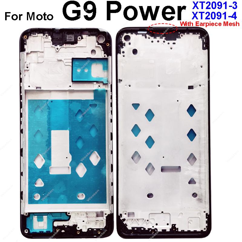 LCD Front Frame Cover For Motorola Moto G9 Play G9 Plus G9 Power Front LCD Screen Frame Bezel Cover Replacement Parts