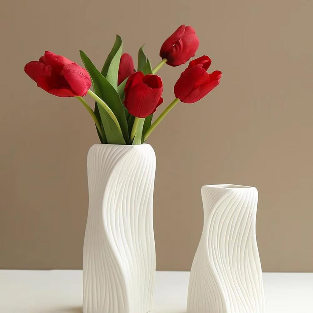 Plastic Decorative Vase Shatterproof Hemp Rope Folding Vase for Living Room