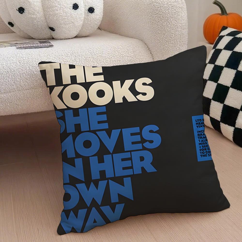 band indie The KKooks Cushion Cover Throw Pillow Cover Hidden Button Durable Polyester Chair Cushion 30X30cm