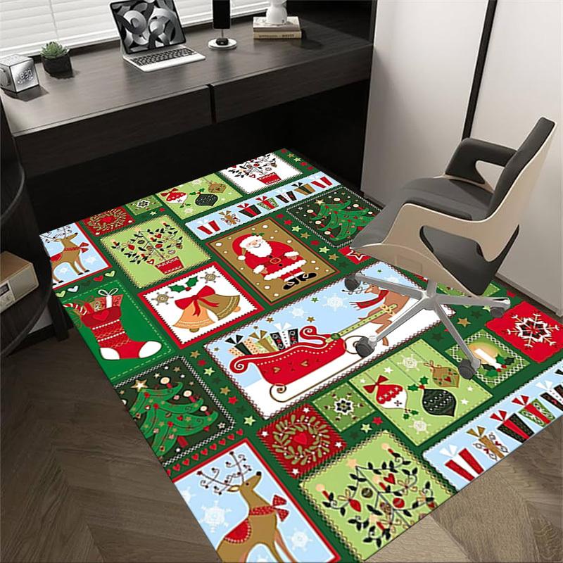 1PC Christmas, Ornaments Extra Large Non Slip Floor Carpet, Office, Family, Bedroom Large Area Rug Indoor Rugs, Vibrant Colors