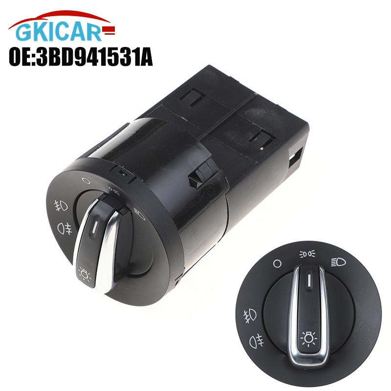 3BD941531A Headlight Fog Light Switch Button for VW Volkswagen Polo 6R UP Seat Mii 2012-2016 Chrome Passat B5 6RD94153