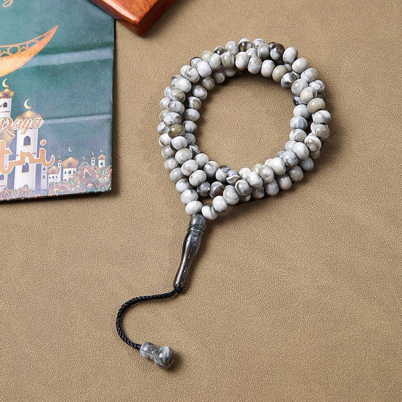 Arab Tasbih 99 Bead Rosary: Middle Eastern Muslim Prayer Beads Bracelet