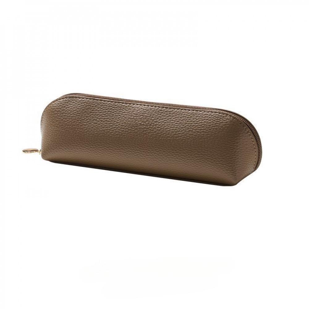 Exquisite Large Capacity Leather Pouch | Multifunctional Makeup Brush Case Pencil Bag | Multi- Textured