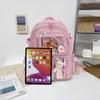 College Student Rucksack Fashion Travel Bookbags with Plush Pendant Pin Cute Kawaii Large Capacity Japanese Style for Teen Girls