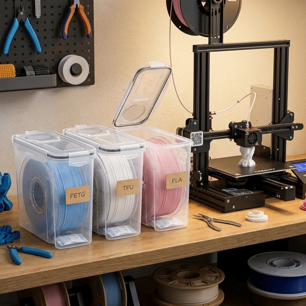 4Pcs Airtight 3D Printing Filament Container Dustproof Filament Storage Organizer  Sealing