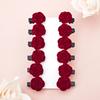 12 pieces small red velvet rose hair clips for women Korean flower hairpins elegant girl hair clips hair accessories barrettes