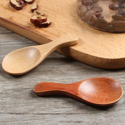 Mini Wooden Spoons Mini Tasting Spoons  for Kitchen Cooking Seasoning Oil Coffee