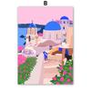 Santorini Rome Paris Cat Flower Summer Abstract Landscape Posters Prints Wall Art Canvas Painting Pictures For Living Room Decor