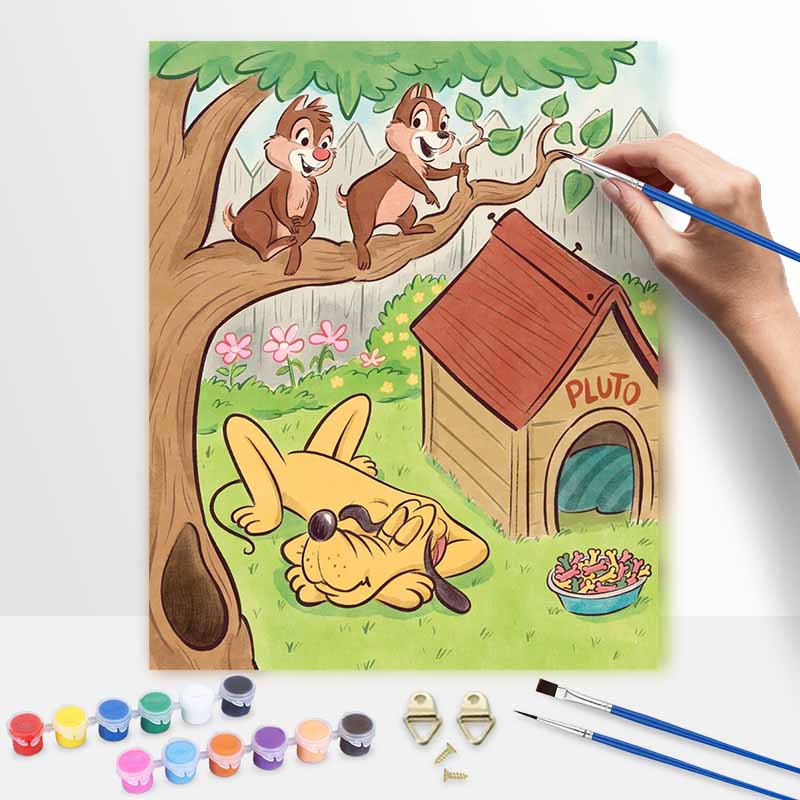 Disney Pluto and Chip n Dale Oil Painting Kit Home Decor Gift 20x30cm