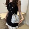 Stylish New Chinese Style Bucket Bag With Embroidered Silk And Trendy Chain Strap