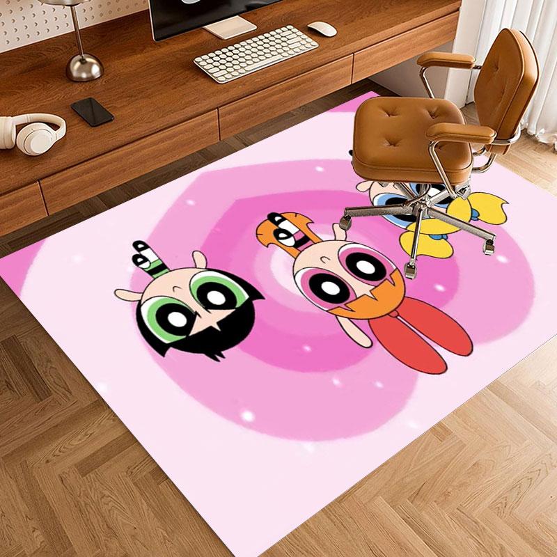 Powerpuff Girls Cartoon Tapijten en Vloerkleed 3D Print Tapijt Vloermat Woonkamer Slaapkamer Groot Oppervlak Zacht Tapijt(JM001)