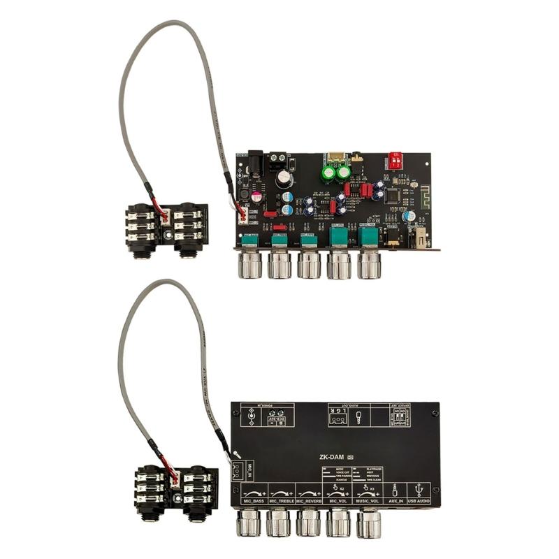 ZK-DAM H2 Digital Microphone Amplifier Board Preamp Bluetooth-compatible For Karaoke Reverberation Plate