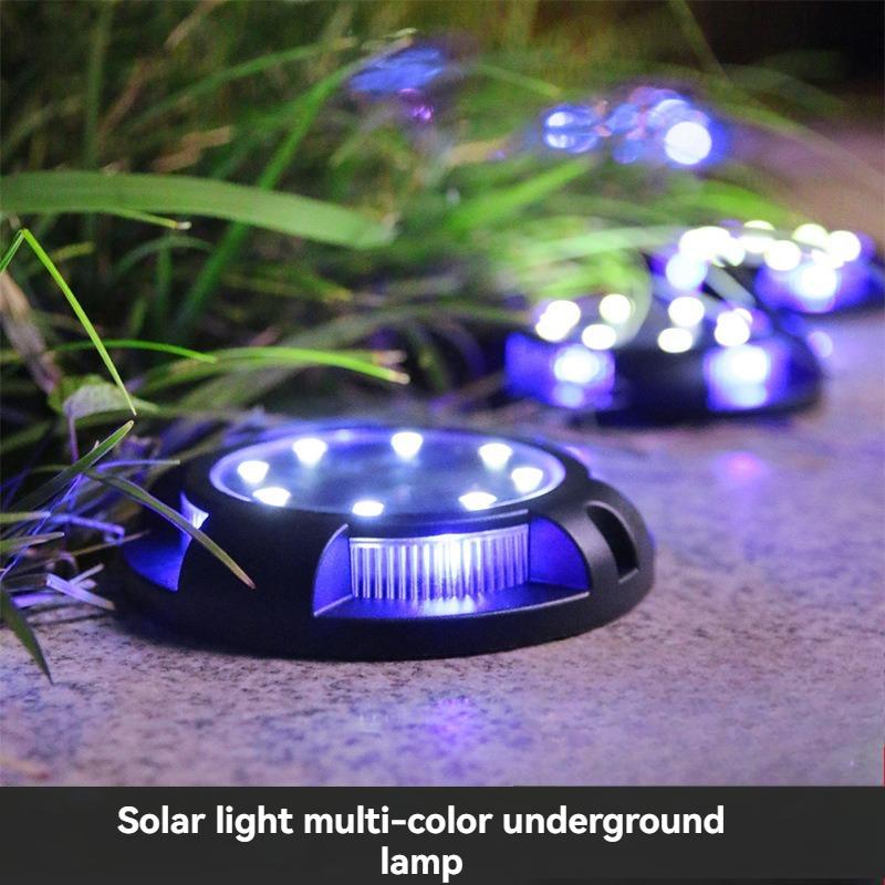 Black Shell Outdoor Waterproof Solar Buried Light 8+4LED Side Light Deck Light Lawn Garden Garden Installed Ground Insert Light