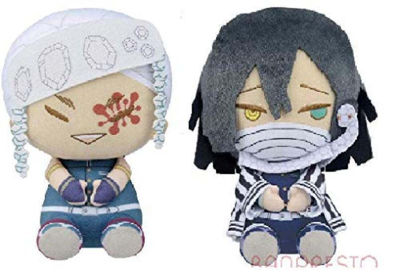 

Demon Slayer Kimetsu no Yaiba Big Pofutto Plush Set – Tengen Uzui & Obanai Iguro, 2-Piece Collectible Anime Plush Dolls