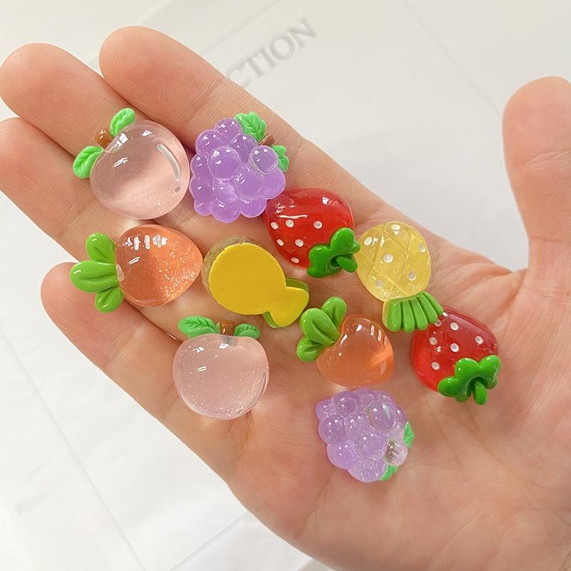 Colorful Strawberry Diy Accessories For Water Bottles And Phone Cases Wholesale Resin Embellishments