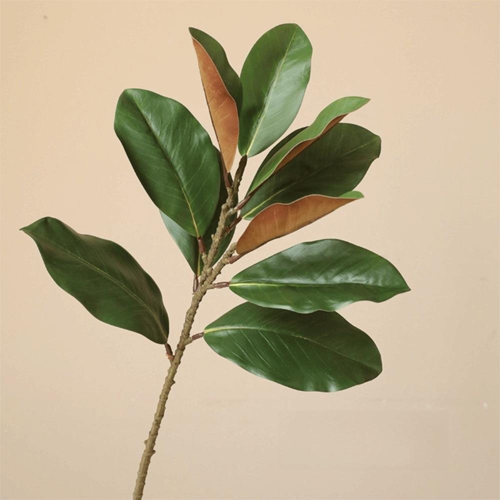 57cm Artificial Magnolia Leaves Rubber Floral Arrangement Simulated Plant Branch Plants Leaves DIY Green Plants Wedding