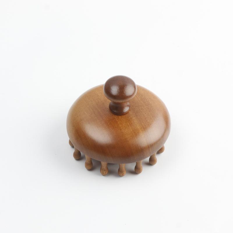 Массажная расческа Meridian Sandalwood с 28 иглами, круглая головка-диск и корпус