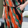 Plus Size Summer Pants Sets for Women  Elegant Loose Vintage Print 2 Piece Outifts