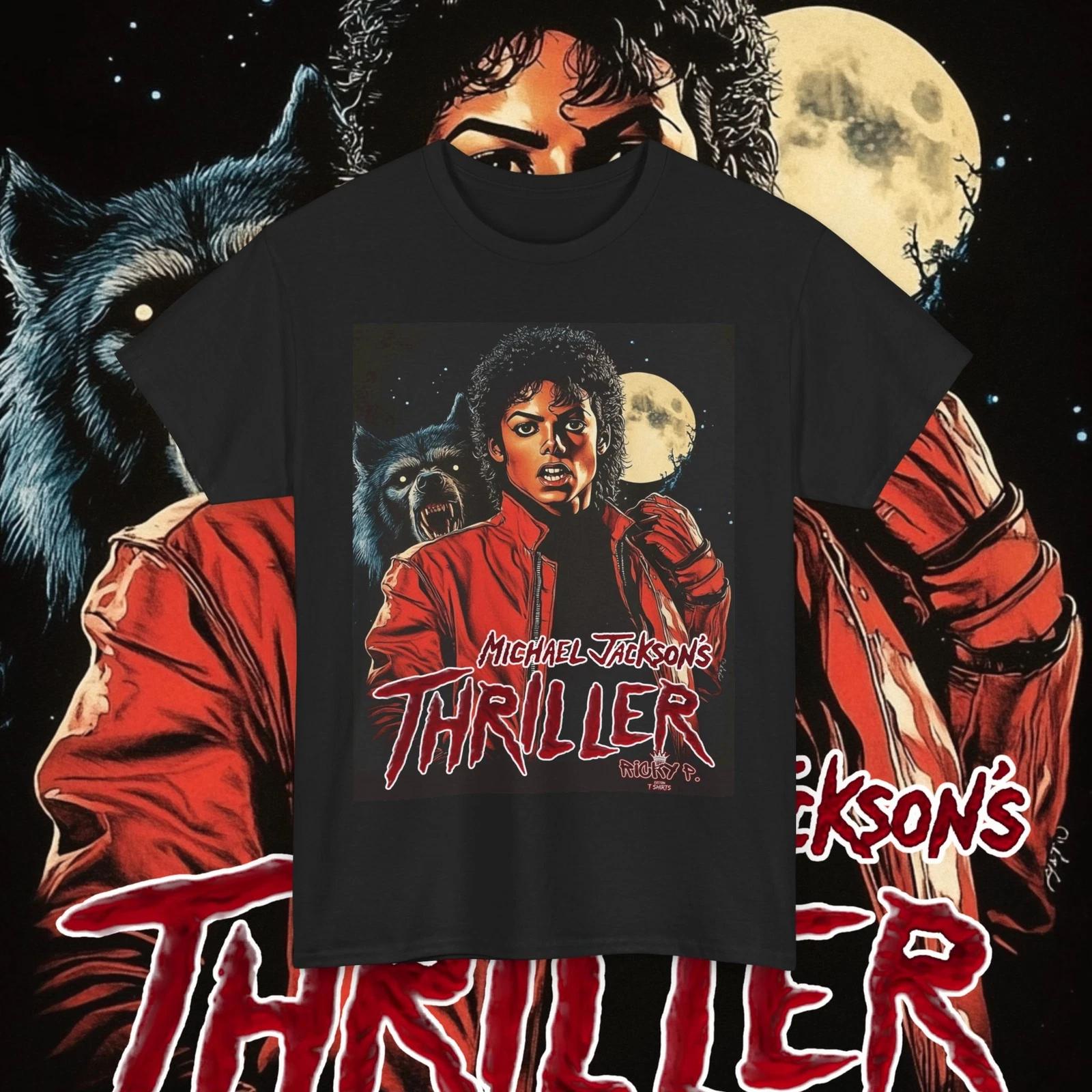 Майкл Джексон Триллер От Рики П 100% Хлопок Футболка Мужские Футболки Топ Унисекс Плотный Хлопок Футболка M
