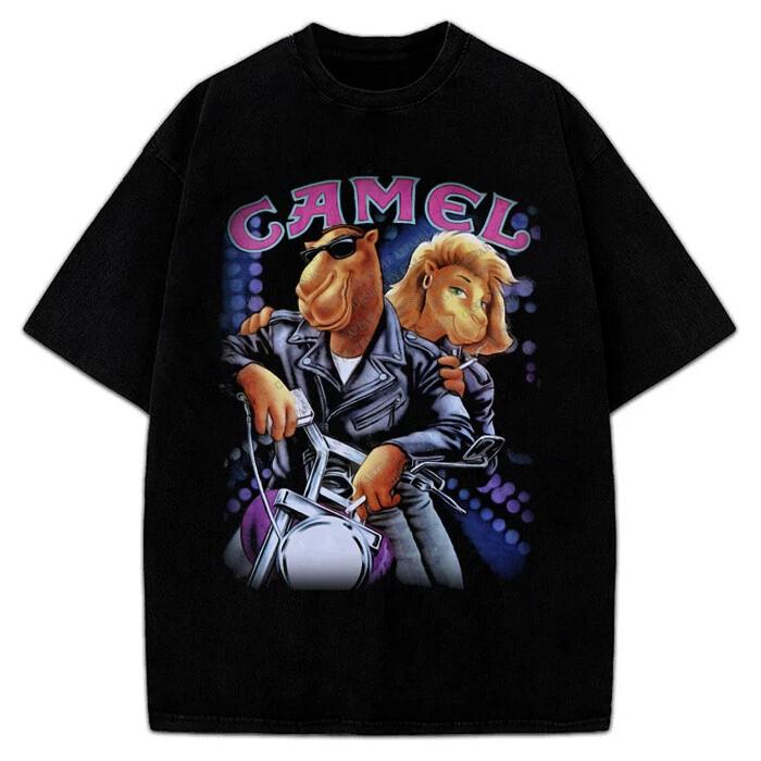 

Joe Camel T-Shirt Joe Camel Motorcycle Vintage AD Custom Graphic Tee L