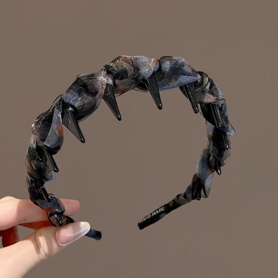 Women Headband Ribbon Decor Anti-slip Teeth Hair Hoop Versatile Bright