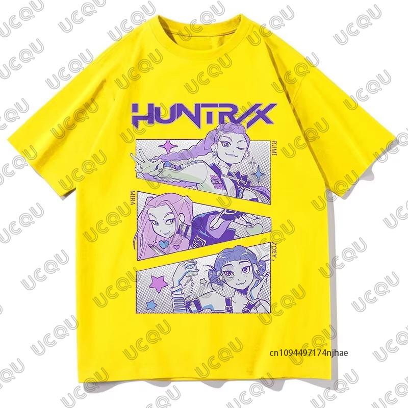 Chasseurs de démons KPop Huntrix Impression graphique Coton Hommes Femmes T-shirt Été Manches courtes T-shirts Décontracté Sport Enfants Hauts