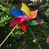 2pcs PVC Six Leaf Pinwheel Windmill Colorful Wind Windmill Wind Spinner  Garden Yard Art Decoration