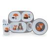 Kids 5-Piece Mealtime Set Woodland Characters Plate Bowl Cup Fork Spoon BPA Free Dishwasher Safe Perfect Gift Children