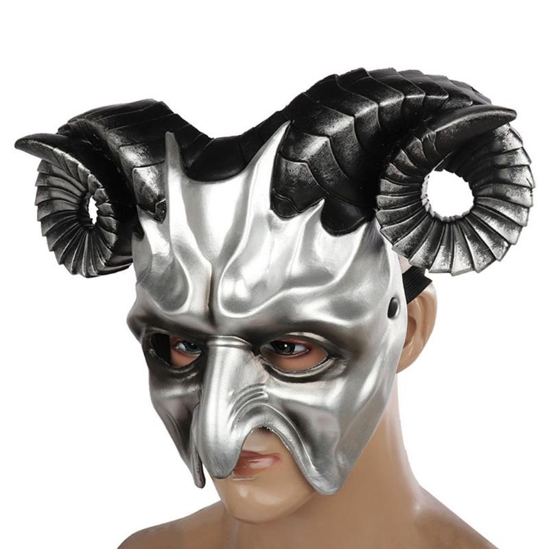 Devil Mask Ox Horn Mask Halloween Demons Mask Masquerade Mask Scary Devil Mask