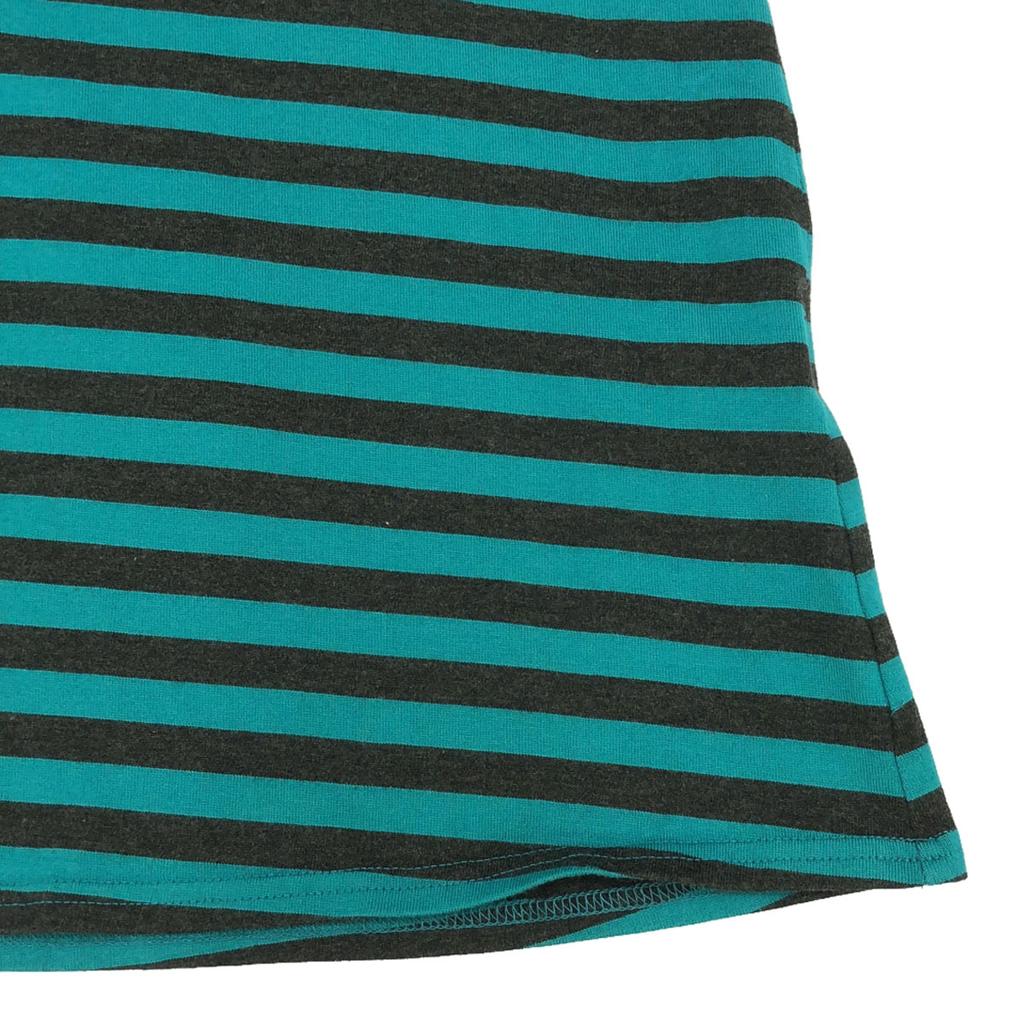 Marimekko Border Pattern 7 Minutes Sleeve One Piece XS Green X Black Women Used