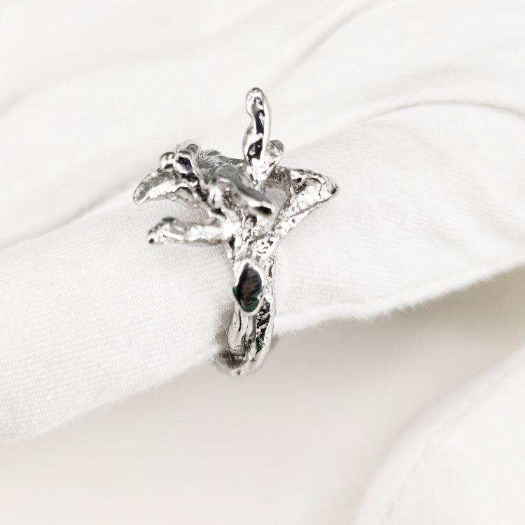 

Серебряное кольцо S925, отлитое из веток мертвого дерева, хип-хоп мода креатив для мужчин и женщин, простое литературное и художественное кольцо памятный подарок 7