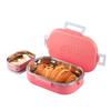Insulated Stainless Steel Lunch Box For Kids School Picnic Travel Use With Leak-Proof Locking Lid And Microwave Safe Neo Pink Set
