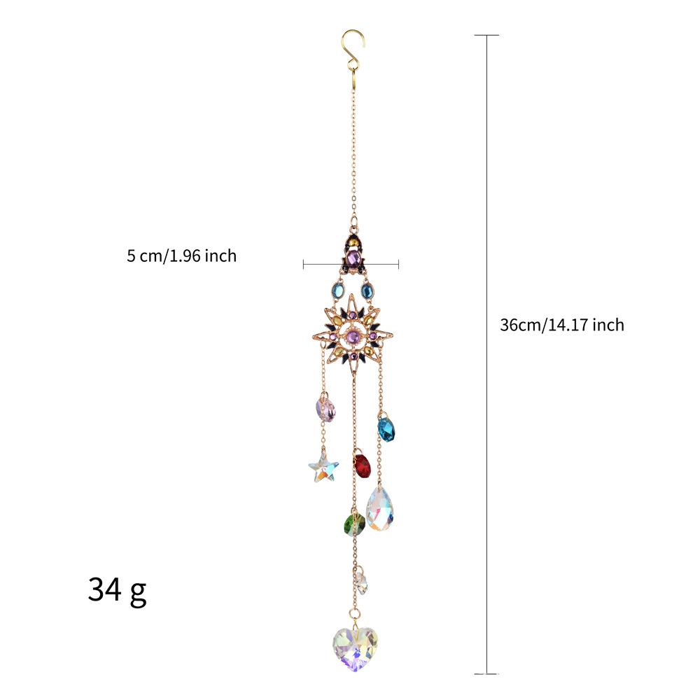 Colorful Crystal Suncatcher Hanging Rainbow Maker Prism Sun Catcher Ornament For Garden Window Outdoor Home Decor Chakra Pendant