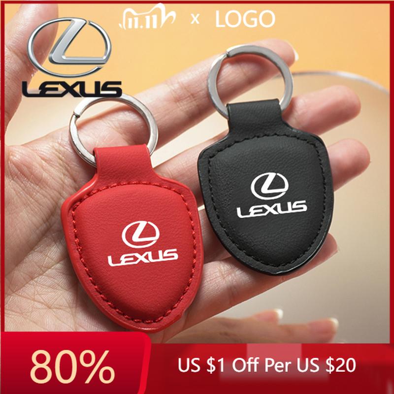 2026 Hot Interior Stickers Car Leather Keychain Shield Type Emblem Key Ring For Lexus RX300 IS200 IS250 ES350 Ct200h UX250h NX30