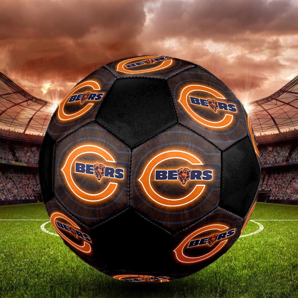 Chicago Bears Soccer Ball Colorful All Ages Machine Stitched PVC Competition Ready Durable High-Bounce.SIZE5