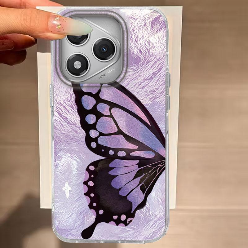 

Чехол для Honor 400 Lite 200 Pro 200Lite X9c X9a X8b X8a 5G Чехол для телефона Фиолетовый Градиентный узор с бабочками Для Honor 200 Задняя накладка Honor X8a белый