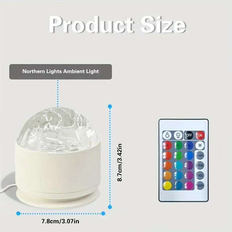 LED Starry Sky Projector Aurora Night Light 16 Colors RGB Remote Crystal Lamp for Home Theater Room Deco USB Plug-in Kids Room