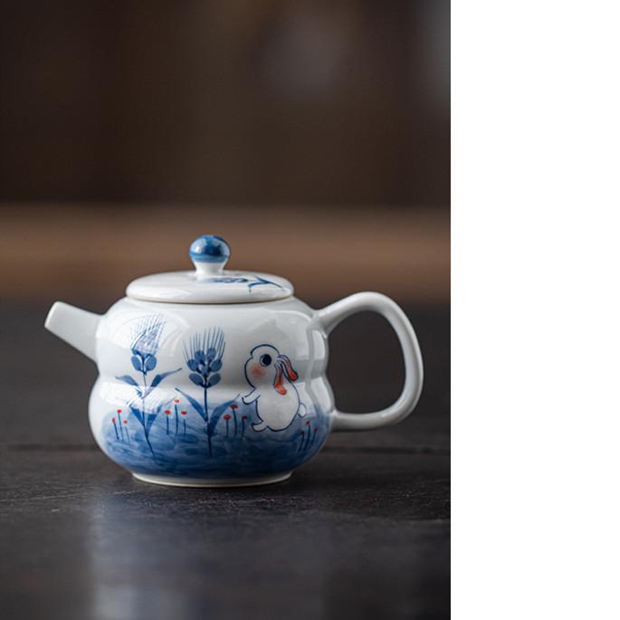 110ml Chinese Small Capacity Handmade Ceramic Teapots Hand-painted Flower Porcelain Tea Pot Household Kettle Travel Tea Set