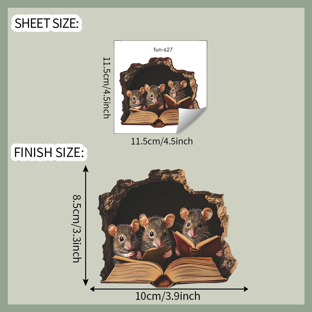 

Милые мультяшные комбинированные мышиные норки можно свободно наклеивать на кухонные наклейки для лестницы и наклейки на стену для украшения дома 11.5*11.5CM/fun-s27
