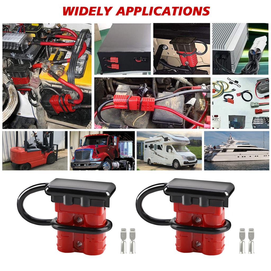 2PCS Plug Battery Trailer Durable Quick Connector Kit 50A 600V Winch Electrical Power Cables Charging Plug Quick Connector